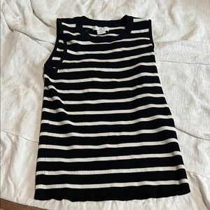 Halston Heritage Monochrome Striped Knit Top